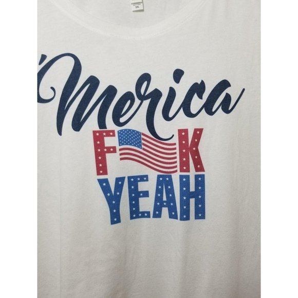 Star Tee Other - Merica F$$K Yeah Men's Tank Top Patriot Flag White